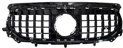 Griglia Sportiva Doppia Radiatore Per GLA Per CLASSE H247 2024 2025 Griglia Anteriore Auto Griglia Paraurti Cofano Foro Telecamera(Black)