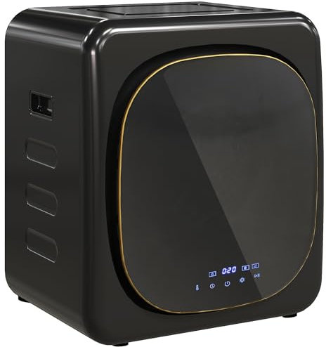 HOMCOM Mini asciugatrice con 6 programmi, touch screen a LED, 4 kg, fino a 60 °C, 800 W, autoportante, montaggio a parete, con protezione contro il surriscaldamento, per vestiti, colore nero
