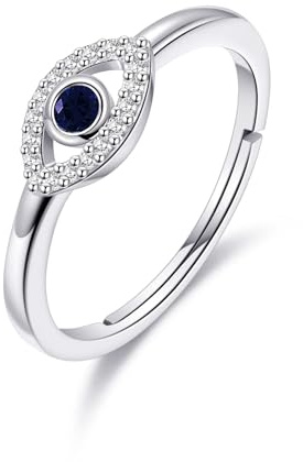 Philip Jones Evil Eye Ring mit Zirkonia-Kristallen