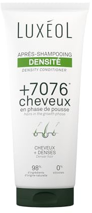 LUXÉOL - Après-Shampooing Densité - +7076 Cheveux En Phase De Pousse* | Augmente La Densité Capillaire - 98% d'ingrédients d'origine naturelle - Sans Silicones - Fabriqué en France - 200 ml