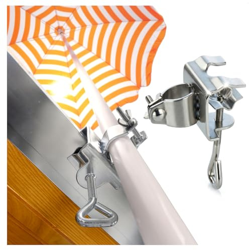 Wilhelm Sell® Soporte para sombrilla de balcón y terraza | soporte para sombrilla de barandilla o mesa