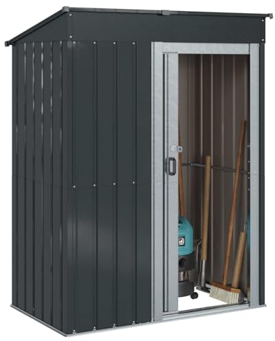 vidaXL Gartenhütten Anthrazit 137 x 81 x 180 cm Metall