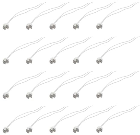 LOORGVEL Lot de 20 Douilles en Céramique pour Ampoules Gu5.3/mr16 avec Fil Silicone 15 Cm, Adaptateur de Douille D'ampoule, Connecteur Électrique pour Éclairage Halogène et Led,