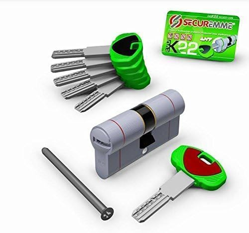 iNOVO Top Cylindre de serrure transcodable 40x55 OCS EVO K22 DOUBLE 92 mm Serrure à cylindre avec 5 clés, 11 goupilles actives et profil protégé. Protection contre perçage, tirage, crochetage Chromé