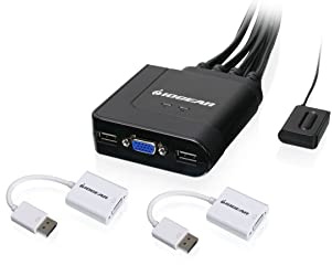 IOGEAR 2-Port VGA and DisplayPort Cable KVM Kit with Audio, GCS72DPKIT