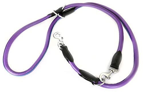 MONKIMAU Hundeleine Führleine für Hunde aus echt Leder verstellbar