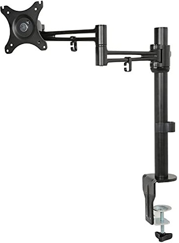 10 – 30” Single Monitor Desk Bracket | Adjustable Height Tilt & Swivel Screen Mounting | Extendable Display Arm | Strong Durable Power Coated Steel | Cable Management Channel | PC Displays & TVs