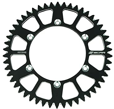 SCAR Aluminium Kettenrad kompatibel mit Kawasaki KX KXF KLX 125 250 450 94-26, Schwarz - 51 Zähne