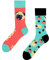 Dedoles Socken Unisex Damen Herren & Kinder Baumwolle viele lustige Designs 1 Paar Geschenk links rechts verschieden, Farbe Türkis, Motiv Mops, Gr. 35-38