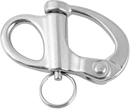Tbest Moschettone a sgancio rapido, sgancio rapido in Acciaio tainless a Barra Fissa Moschettone a Scatto Fisso Grillo per Ancoraggio Attrezzatura per Barche Marine Rigging Nautica