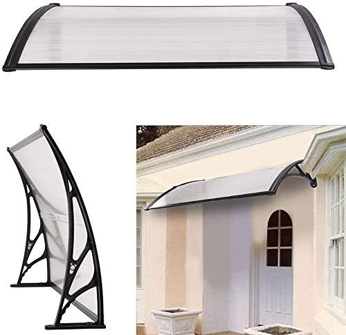 Window Canopy, Porch Awning, Door Canopy Outdoor Waterproof, 120x80cm Door/Window Awning, Polycarbonate Cover, Front Door Patio Awning, Outdoor Canopy UV Rain Snow Protection