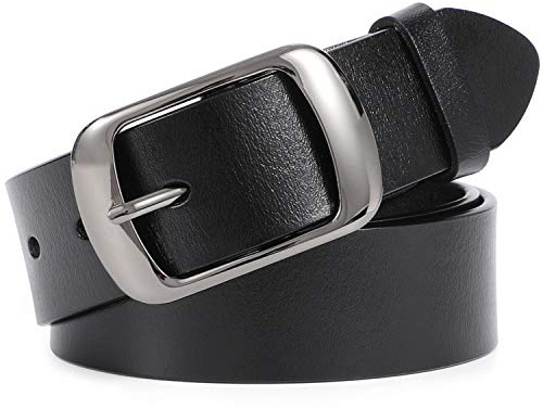 JASGOOD Women Leather Belts for Jeans Pants Fashion Dress Belt for Women with Solid Pin Buckle