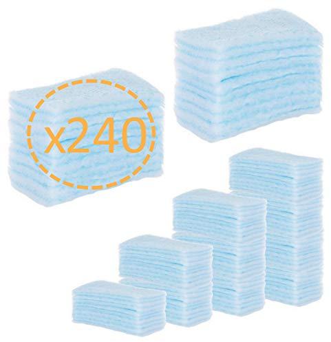 240 ESPONJAS JABONOSAS Desechables Bebes Niños y Adultos 240 Unidades - Esponja Natural Hipoalergénicas SUAVES -Toallitas Jabonosas Adultos - Esponja Jabonosa de Baño OrtoPrime Piel Suave y Limpia