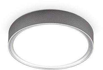 B.K.Licht - LED Deckenlampe mit neutralweißer Lichtfarbe, 12 Watt, 1200 Lumen, LED Deckenleuchte, Lampe, Wohnzimmerlampe, Schlafzimmerlampe, Küchenlampe, Deckenbeleuchtung, 25x5,2 cm, Silberfarbig