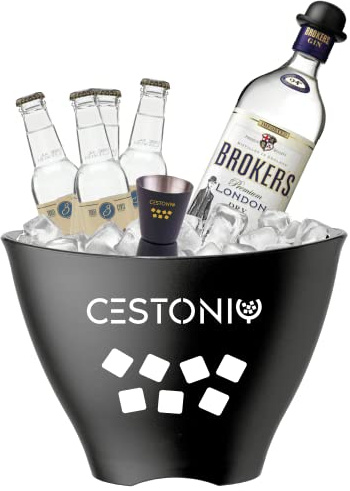 Broker's Gin confezione regalo gin | Cestonic, Box Regalo per gli amanti del Gin Tonic! | Kit con Spezie, acqua tonica e set accessori!