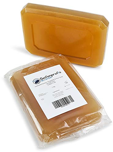 Seifenprofis - Savon savon au miel - Base de savon brut à la glycérine (2kg) sans SLS+SCS, base de savon pour moulage de savon - transparent couleur miel