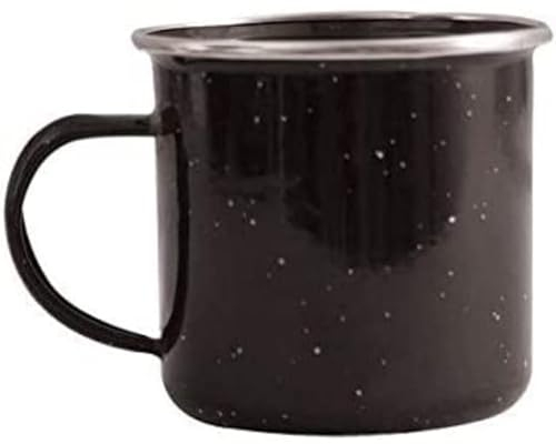 The Home Fusion Company Black Enamel Camping Equipment - Individual Mug Plate Bowl Or Set Hiking Fishing