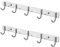 Luchs 2er Set 5-er Hakenleiste Kleiderhaken mit 5 Haken aus Edelstahl (SUS304) Garderobenhaken Handtuchhalter Garderobenleiste Mehrzweckhaken (5er Hakenleisten Runde Haken)