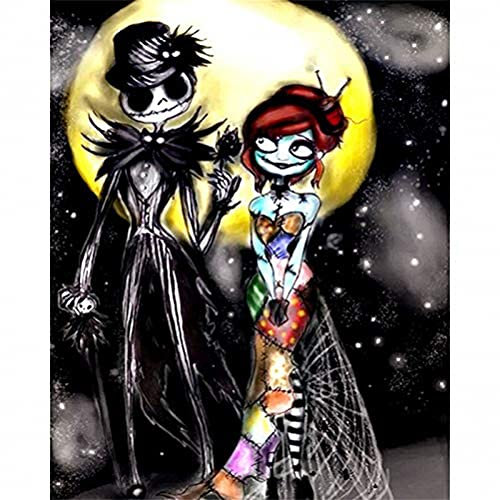 Meecaa Peinture par numéros Halloween Terrible Moon Kit pour adultes débutants Peinture à l'huile 40,6 x 50,8 cm (Halloween, encadré)