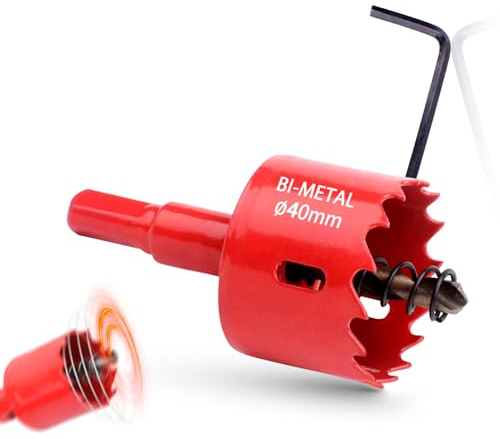 Seghe a Tazza 40mm Sega a Tazza Bi-Metallica Bimetallica per Legno Metallo Alluminio Acciaio Inossidabile Plastica