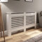DuraTherm® Radiator Cover White Painted Modern Horizontal Slat Shelves MDF Cabinet Shelf for Radiators, Living Rooms, Bedrooms, Large (W: 152cm / H: 81.5cm / D: 19cm)