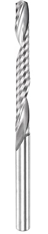 sourcing map Extremo Fresado CNC Enrutador Taladro 1/8 3.175mm Vástago | 3mm x 28mm Carburo Sencillo Espiral Flauta Ascendente Corte Fresadodo Cortador, para Acrílico PVC MDF Dura Madera