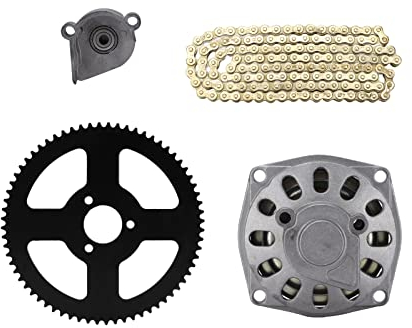 Akozon 6 Teeth Clutch Drum Pad Gear Box Kit Kettenradantrieb 68T Hinteres Kettenrad 25H Kette für 2-Takt 47cc 49cc Minimoto Pocket Bike Quad ATV