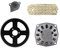 Akozon 6 Teeth Clutch Drum Pad Gear Box Kit Kettenradantrieb 68T Hinteres Kettenrad 25H Kette für 2-Takt 47cc 49cc Minimoto Pocket Bike Quad ATV