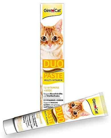 GimCat Duo Paste Multi-Vitamin and Cheese - Valuable vitamins boost the body’s natural defences and well-being - 1 tube (1 x 50 g)