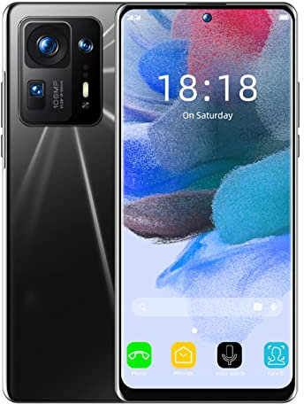 Cryfokt Smartphone 4G 5G Telefono Cellulare Sbloccato con Riconoscimento Facciale di Fabbrica Telefono con Schermo HD da 7,3 Pollici 128GB 16GB 1T 7300mAh Telefono Cellulare a Dieci Core(Nero)