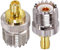 TUOLNK Adaptateur SMA vers PL259 SMA femelle vers UHF PL-259 connecteur coaxial femelle pour antenne radio CB SO239 femelle Jack vers SMA femelle Jack adaptateur coaxial 2 pièces