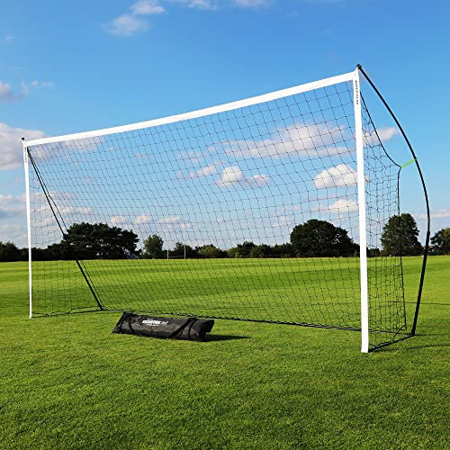 QUICKPLAY KICKSTER 18.5x6.5ft Football Goal – Quick Setup Portable Football Net for Youth Training - Large Goal for the Garden or Park - Includes Carry Bag
