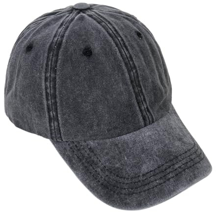 Leoberg Unisex Cap Baseballkappe - Baseball-Cap Kappe Schirmmütze Damen Herren in 151001-Schwarz-1