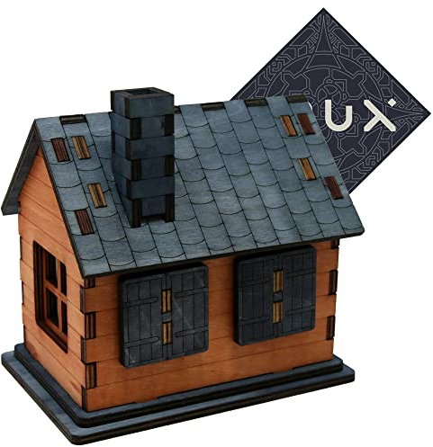 Cabin in the Woods Secret Escape Box - Fun Unusual Wooden Puzzle Box - Mid Difficulty - Includes Crux Sticker