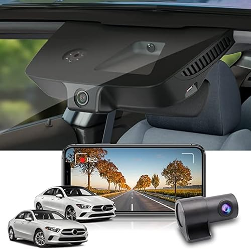 Fitcamx Dashcam Auto Vorne Hinten Kompatibel mit Mercedez-Benz A Class A220 2012-2023 W176 W177 & CLA 250 2014-2023 C117 C118 (HD2-6175), OEM Dashcam 4K 2160P+1080P UHD WiFi, G-Sensor, 128-GB-Karte