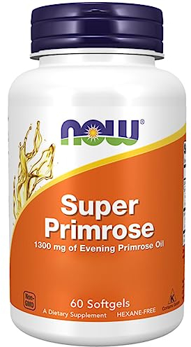 Now Foods, Super Primrose (Nachtkerzenöl), 1300mg, 60 Weichkapseln, Laborgeprüft, Sojafrei, Glutenfrei, Ohne Gentechnik