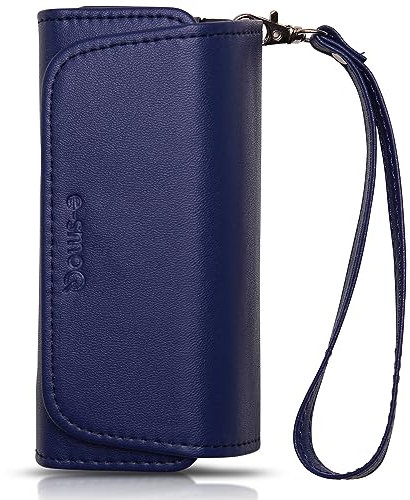 [20+ Colori] e-smoQ Custodia per IQOS ILUMA, Cover in Pelle PU di Alta Qualità - Borsello/Astuccio Sigaretta Elettronica, Organizer per Accessori (Blu)