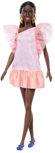 Barbie Puppe Fashionistas-Puppe Peach Puffy Sleeves Dress