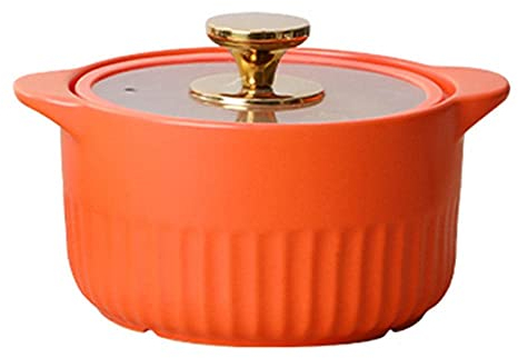 Terrakotta-Auflauftopf, Keramik-Auflauf, Ton-Kochtopf, durchsichtiger Topfdeckel, leicht zu reinigen und verblasst nicht.-4L-B (Größe: 2,5 l) 4L B