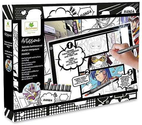 Sycomore Artissimo - xxl tablette lumineuse et atelier marqueurs - manga