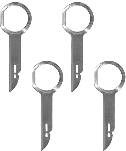 4 Pièces Clé Extraction autoradio, Demontage Cle Outils de DéMontage de Garnitures Universel Autoradio, Acier Inoxydable Clef Extraction Autoradio
