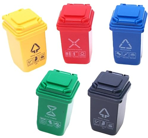 Homoyoyo Casa Pequeña Mini Cubo Basura para Casa Muñecas 5 Uds. Mini Cubo Basura Modelo Contenedor Basura Decoración Muebles Accesorios Decoración Casa para Jugar Juguete En Modelo Pequeño