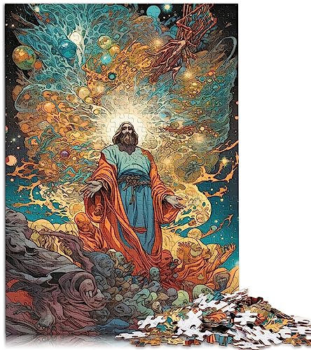 Jesus Christus-Puzzle für Erwachsene, 1000-teiliges Holzpuzzle, herausforderndes Spiel, 19,7 x 29,5 Zoll