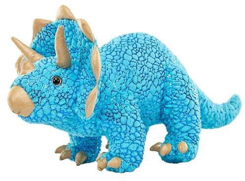 Wild Republic Foilkins Dino Triceratops, Kuscheltier, 30 cm, Plüschtier, Füllung aus recycelten Wasserflaschen
