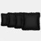 Highams 45 x 45 Cushion Covers Faux Linen Frill Set of 4, Vintage Decorative Luxury Comfort Super Soft Cushion Covers Living Room Bedroom Covers for Cushions, Black