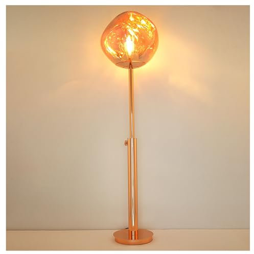 Nordic Lava Floor Lamps,Living Room Sofa Standing Lamp,Creative Design PVC Transparent Lampshade,Height 57in,Indoor Lighting,for Dining Room,living Room,study,(Size:Foot Switch,Color:Rose Gold)