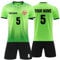 Faletony Personalisiertes Fussball Trikot Kinders Erwachsene Fusstball Shirt & Shorts Set mit Name Nummer Team Logo Personalisierte Fußballtrikot Jungs Mädchen (Polyester, Grün)