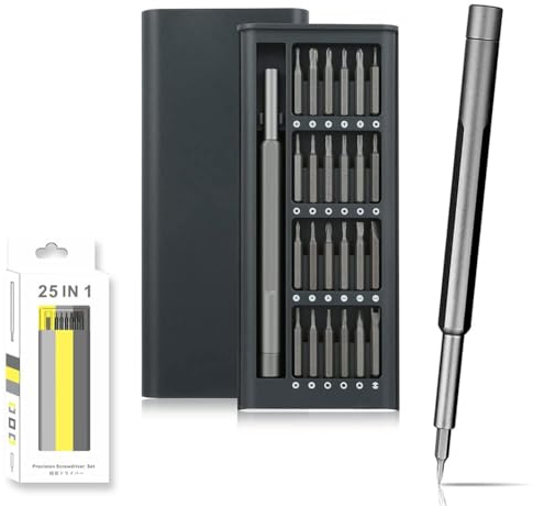 Set Cacciaviti Precisione 25 in 1, Set Mini Cacciaviti Professionale, Portatile Kit Cacciaviti Riparazioni per Occhiali, Telefono Cellulare, Tablet,PC,Laptop,Orologi, Elettronica