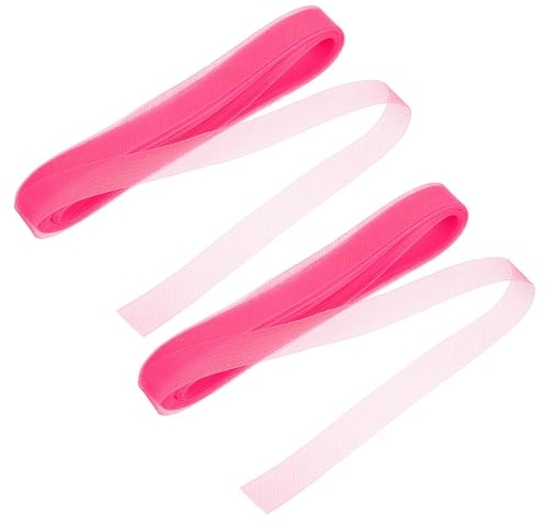 QUARKZMAN 45,7 m, 2,5 cm breites Polyester-Rosshaargeflecht, 2 Rollen, steifes Rosshaargeflecht zum Nähen von Polyesterstäbchen, für Hochzeiten, Tanzkleider, Röcke, Hüte, Besatzzubehör, Rosa