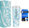 HUSKY ICE Thermobecher mit Strohhalm und Griff [24h Eiskalt] 1.2 Liter Tumbler Cup - Trinkbecher mit Deckel und Strohhalm - Kaffebecher Quencher – Isolierbecher & Thermos (Turquise bemustert)